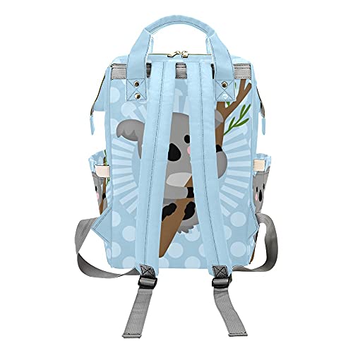 Koala Ayı Mavi Polka Dot Kişiselleştirilmiş Bebek bezi çantası Sırt Çantası Tote ile Adı, özel Seyahat Nappy Anne Çantası Sırt