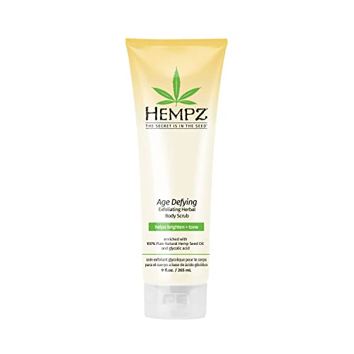 Hempz Age Defying Herbal Body Scrub, Kirli Beyaz, Vanilya/Misk, 9 Sıvı Ons