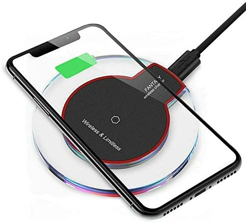 Boon Earthıe Siyah Temizle Qi kablosuz şarj aleti şarj pedi Istasyonu Taşınabilir Kompakt Küçük Ince Hafif iPhone XS / Max/XR