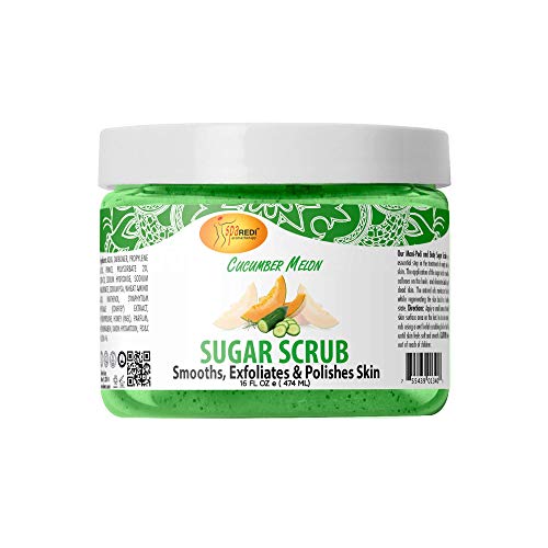 SPA REDİ-Salatalık ve Kavun Glow Sugar Scrub, Peeling, Nemlendirici ve Besleyici, Doğal Yağlar ve Parlak Pürüzsüz Ciltler için