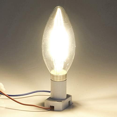 OPALRAY Alçak Gerilim 12 Volt Giriş LED Mum Ampul, Doğal Beyaz Gün Işığı, 2W 200Lm, Kısılabilir, E12 Küçük Taban, Şeffaf Cam