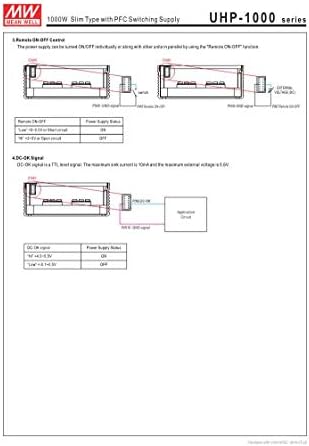 LED PFC Anahtarlama Kaynağı ile Meanwell UHP-1000-48 48V 21A 1008W İnce Tip