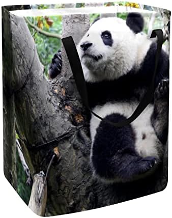 Çamaşır Sepeti Sevimli Panda Bebek Tırmanma Ağacı Baskı Giyim Saklama çantası Çamaşır Bin İçin Kolu İle Banyo Yatak Odası Yurt