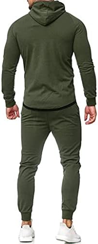 Erkek Jogger Rahat Eşofman Set 2 Parça Kontrast Tam Zip Kapüşonlu Sweatshirt ve Sweatpant Suit Atletik Spor Kıyafetler