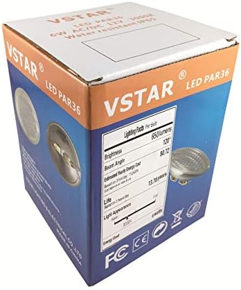 VSTAR LED PAR36 Ampul 6W 650-750lm(35W Halojen Eşdeğeri), 3000K Sıcak Beyaz, Suya Dayanıklı, Kısılamaz, 4 Paket