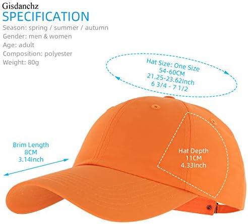 Spor için Gısdanchz 7-7 1/2 Hızlı Kuru Nefes Alabilen Ultralight Koşu Şapkası