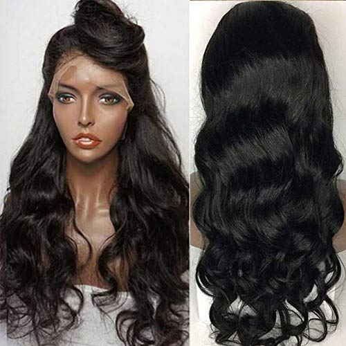 İnsan saç peruk Siyah Kadınlar ıçin Tutkalsız 360 dantel ön peruk Ön Koparıp Ağartılmış Knot Vücut Dalga Kıvırcık Peruk 360 dantel