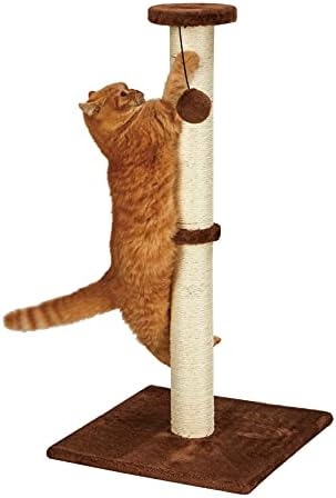 PEEKAB 32 Uzun Boylu Kedi tırmalama sütunu Sisal Halat Scratcher Ağacı Yumuşak Peluş Platform Üst ve Interaktif Top Oyuncaklar