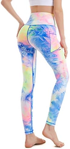 ıniber kadın Yüksek Bel Tayt Karın Kontrol Yoga Pantolon ile Cepler 4-Yönlü Streç Egzersiz Koşu Tayt