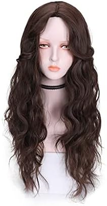 SPNEC LQGSYT 30 inç Siyah Kahverengi Ombre Uzun Dalgalı Peruk Sentetik Saç Doğal Peruk Kadınlar için Yüksek Sıcaklık (Renk: Soğuk