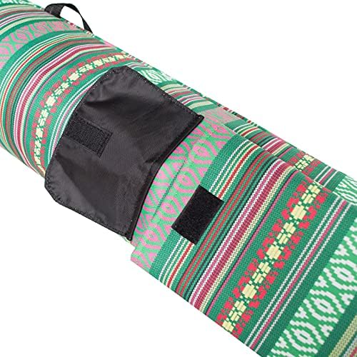 Yumech Yoga Mat Çantası Etnik Tarzı Çizgili Çizgili Egzersiz Yoga Mat Taşıyıcı Tam Zip Yoga Mat cepli çanta Hippi Mandala Hint