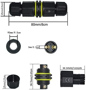 Bağlantı Kutusu Konektörü IP68 Su Geçirmez Kablo Konektörü, 2 Yollu 2 Tel Ø4 mm - 10 mm Aralık (AC 400v, 32A) UL (Paket Başına