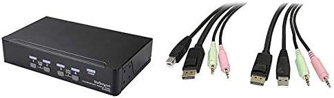 StarTech.com 4 Portlu DisplayPort KVM Anahtarı ve 4'ü 1 arada DisplayPort KVM Anahtarı Kablosu