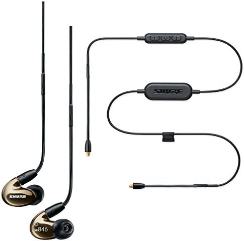 Bluetooth Özellikli İletişim Kablosu ile Shure SE846-CL + BT1 Kablosuz Ses Yalıtımlı Kulaklık, Temizle
