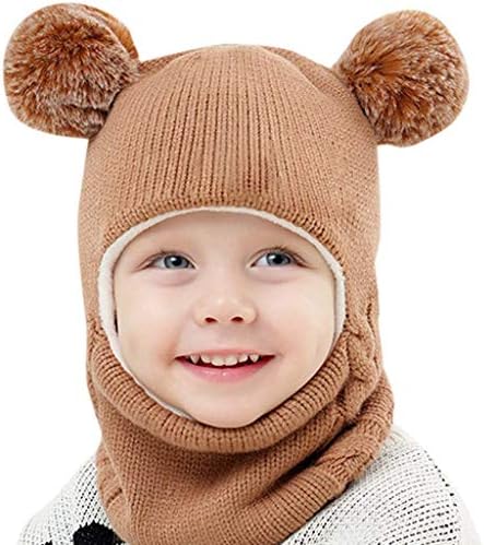 Mousmıle Toddler bebek Bere Eşarp kapaklar sevimli rahat kış Kulaklığı sıcak şapka Erkek Kız 2-7 Yıl için