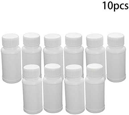 Bettomshin 10 Adet 60 ml HDPE PE Plastik (Gıda Sınıfı) Şişeler, Lab Florür Şişe Geniş Ağız Örnek Sızdırmazlık Saklama Kabı Beyaz