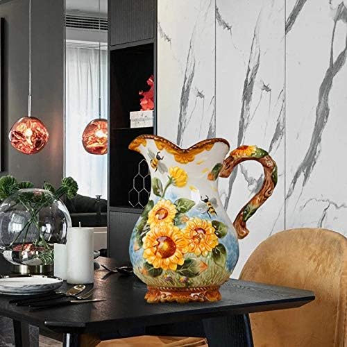 Ayçiçeği Seramik Sürahi Dekoratif Vazo Ayçiçeği Ev Özelliği Topraksız Vazo Yeni Ev Dekorasyon Renkli Porselen