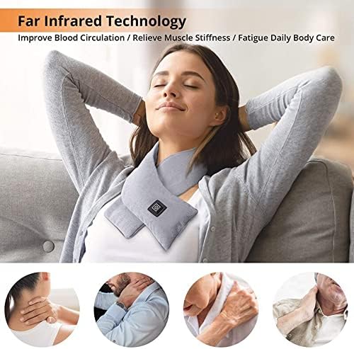 VELİHOME ısıtma Eşarp, Yıkanabilir Boyun ısıtıcı Isı Terapisi Boyun İsıtma pedi ile 3 Modları, Aileniz için Sıcak Hediye