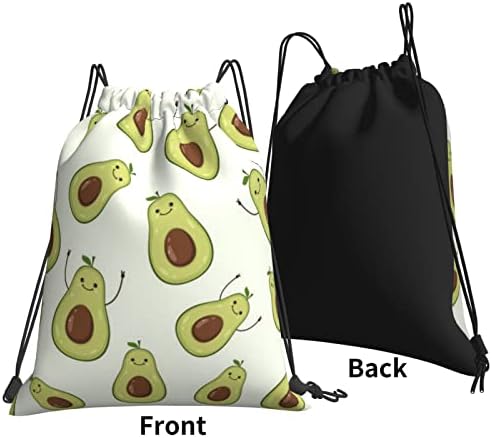 Yeşil avokado ipli çanta katlanabilir hafif sırt çantası spor çuval spor plaj sırt çantası kadın erkek için