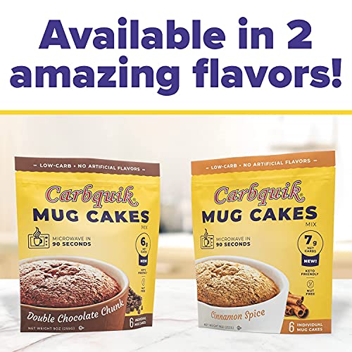 Carbquik Keto Mug Cakes (6 Paket) Keto Dostu Tatlı, Net Karbonhidrat Oranı Düşük, Zengin Çikolata Aroması, Sadece 90 Saniyede