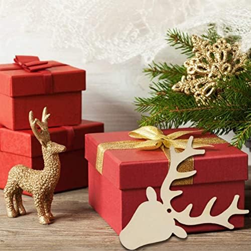 Ahşap Noel Süsler, DIY Hollow Bitmemiş Ahşap Oyma Geyik Kafası Süsler Halat ile Noel Ağacı Süsleri ve Noel Zanaat Malzemeleri