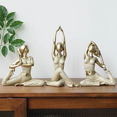BWBZ Reçine Masaüstü Süs Yoga Masaüstü Sanat Süsler 3 Takım Zarif Oyma Hediye Kutusu Ambalaj Taşıması kolay Yer Oturma Odası/Yatak