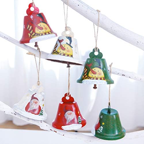 ıfundom Noel Süslemeleri 4 adet Demir Çan Asılı Süsleme Yaratıcı Noel Kolye Parti Malzemeleri (1 adet Kırmızı Noel Baba, 1 adet