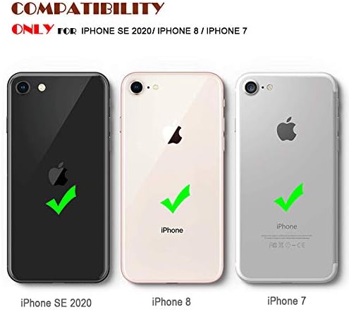 iPhone SE 2020 Kılıf, iPhone 8/7 kılıf, Amook Darbeye Hibrid Sert PC ve Yumuşak TPU Tampon Kapak Temizle Tasarım Çift Katmanlı