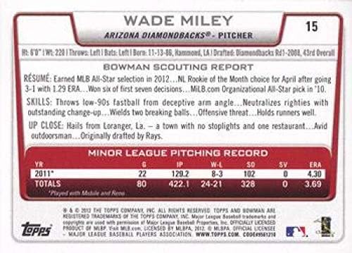 2012 Bowman Taslak 15 Wade Miley Diamondbacks MLB Beyzbol Kartı (RC - Çaylak Kartı) NM-MT