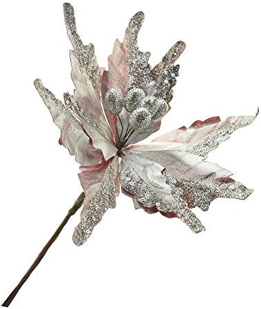 Homeford Platinum Poinsettia Çiçek Seçimi, Gül Altın, 15 İnç