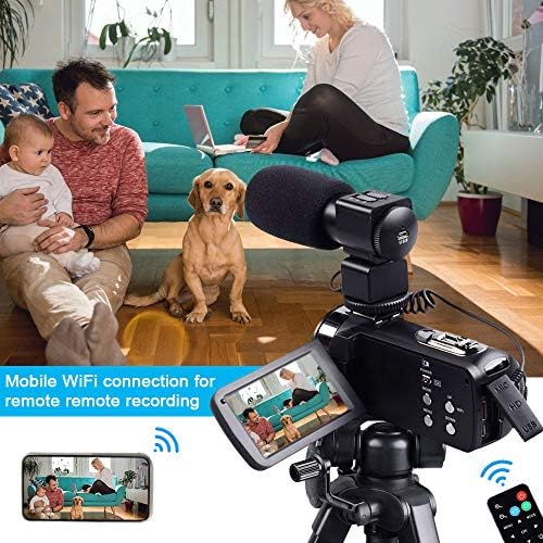 Video Kamera, TLPUHU 4 K Kamera WiFi Ultra HD 48MP YouTube Kamera için Vlogging, 3.1 IPS Ekran 18X Dijital Zoom Video Kamera