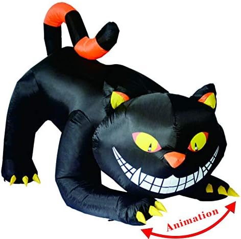 GOOSH 6 FT cadılar bayramı şişme Açık siyah kedi dişleri ile, darbe kadar bahçe dekorasyonu gümrükleme için LED ışıkları ile