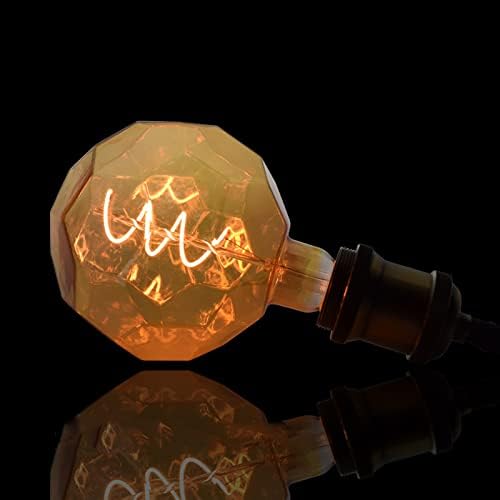 E26 G125 futbol şekli çok yönlü LED ampul 4 W LED 2300 K sıcak sarı ampul esnek yumuşak Filament lamba gri cam kapak Retro ışık