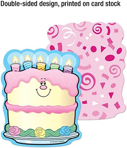 Carson Dellosa-Doğum Günü Pastası Mini Renkli Kesikler, Sınıf Dekoru, 36 Adet