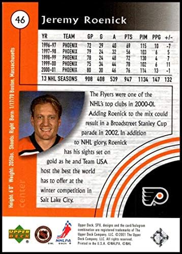 2001-02 SPX 46 Jeremy Roenick NM - MT Philadelphia Flyers Resmi Lisanslı NHL Hokey Kartı