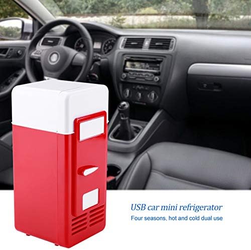 Jeanoko Mini Buzdolabı, ekonomik ve Pratik Taşınabilir Buzdolabı Hafif USB Buzdolabı için Araba için Ev(kırmızı)