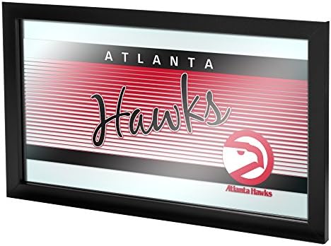 NBA Atlanta Hawks Çerçeveli Logo Ayna, Tek Beden, Siyah