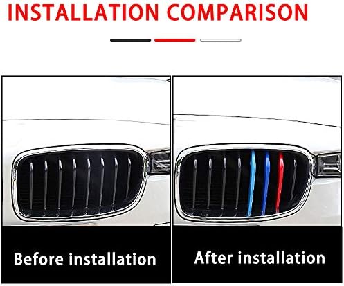 M-Renk Ön ızgara Eklemek Düzeltir Şeritler Kapak BMW 1 Serisi Için F20 F21 2012-2014 (8 Izgara) ön Merkezi Menfezler
