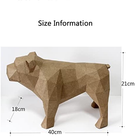 WLL-DP Bulldog kendi başına yap kağıdı Kupa 3D Ev Dekorasyon Süsler Geometrik Kağıt Modeli Kağıt Heykel Yaratıcı Origami Bulmaca