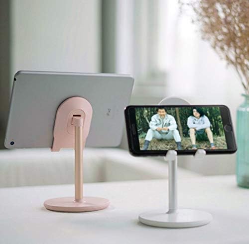 Masa için Ayarlanabilir Cep Telefonu Standı, Alüminyum Metal Eller Serbest Cep Telefonu Tutacağı (Beyaz)