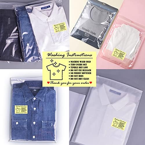 T-Shirt Yıkama Talimatları Çıkartmalar Gömlek Temizleme Bakım Remider Etiketleri 3X2 İnç Müşteri Yönü Giyim Ambalaj Ekleme Etiketleri