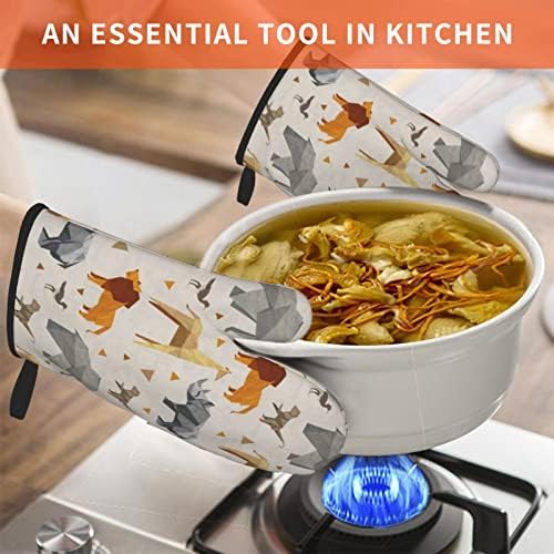 Origami Safari mutfak fırın eldivenleri, pişirme ısıya dayanıklı mikrodalga Fırın eldiveni BARBEKÜ pişirme pişirme ızgara barbekü