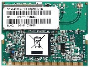 Broadcom 802.11 b / g Kablosuz LAN mini-PCI Dizüstü Bilgisayar Kartı