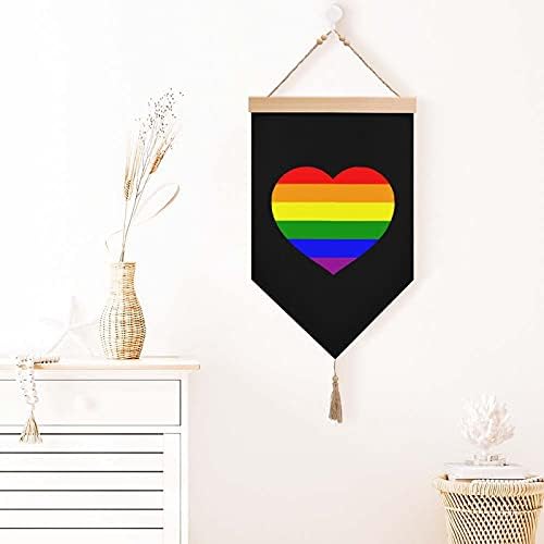 Nudquio LGBT Eşcinsel Gurur Bayrağı Pamuk Keten Asılı Bayrak Işareti Duvar Sanatı Ev Oturma Odası Yatak Odası Dekorasyon için