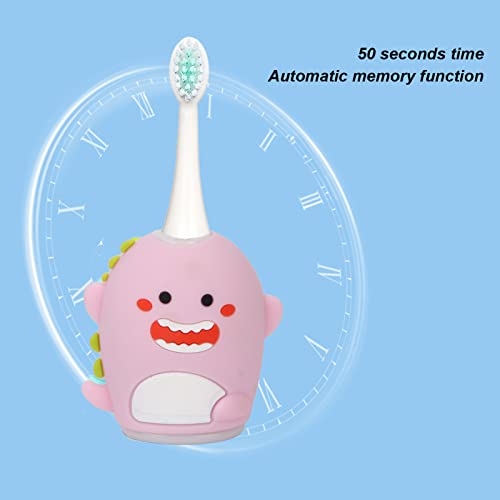 Tüm Ağız Diş Fırçası, Sevimli Karikatür Görünüm U Şekilli Elektrikli Diş Fırçası Ana Gövde IPX7 Su Geçirmez Ev Çocuklar için(pembe)