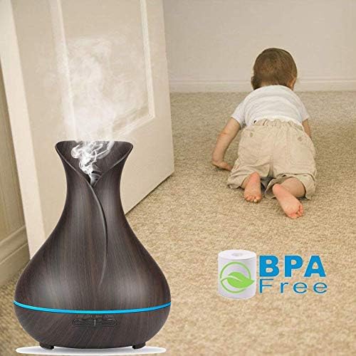 400 ml aromalı uçucu yağ Difüzör - Exqline BPA Ücretsiz ultrasonik serin Mist Aromaterapi difüzör ile 7 renk LED ışıkları ve