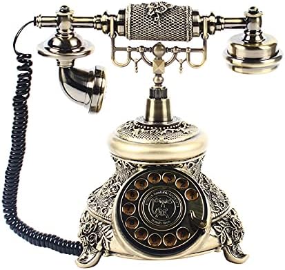 Retro Telefon Reçine İmitasyon Bakır Ev Sabit Klasik Döner Arama Telefon Avrupa Tarzı Vintage Masa Telefonu Ev Ofis için