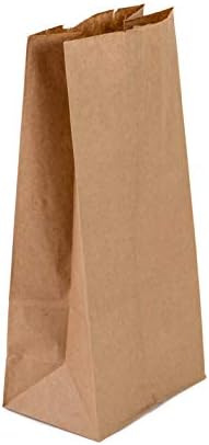 EcoQuality 100 Kahverengi Kraft Kağıt Torba (16 lb) Küçük Kağıt Öğle Yemeği Çantaları, Atıştırmalıklar, Hediyelik Çantalar, Bakkal,