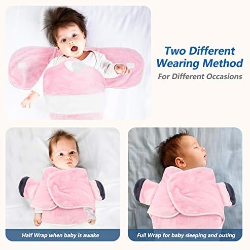 Bebek Uyku Çuval, Giyilebilir Kundak Battaniye Wrap Ayarlanabilir Unisex Toddlers Erkek Kız için, rahat Pazen Peluş Nefes, Yenidoğan