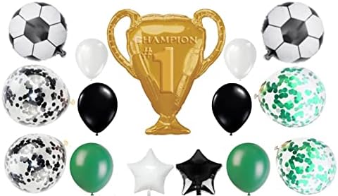 SANAD 16 Adet - Futbol Doğum Günü Süslemeleri için Futbol Balonları / Oyun Günü için Futbol topu süslemeleri / Çocuklar ve Spor